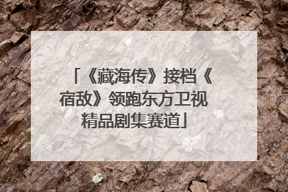 《藏海传》接档《宿敌》领跑东方卫视精品剧集赛道