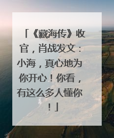 《藏海传》收官，肖战发文：小海，真心地为你开心！你看，有这么多人懂你！