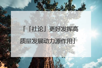 「社论」更好发挥高质量发展动力源作用