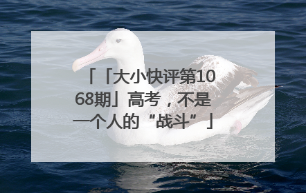 「大小快评第1068期」高考，不是一个人的“战斗”