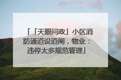 「天眼问政」小区消防通道设道闸，物业：违停太多规范管理