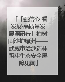 「强信心 看发展·高质量发展调研行」植树固沙护绿洲——武威市治沙造林筑牢生态安全屏障见闻