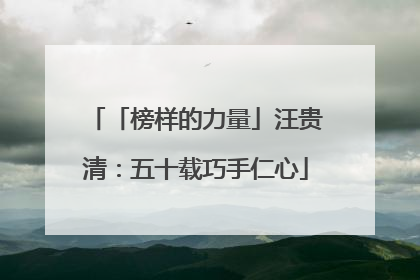 「榜样的力量」汪贵清：五十载巧手仁心