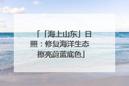 「海上山东」日照：修复海洋生态 擦亮蔚蓝底色