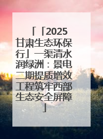 「2025甘肃生态环保行」一渠清水润绿洲：景电二期提质增效工程筑牢西部生态安全屏障