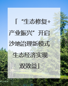 “生态修复+产业振兴”开启沙地治理新模式 生态经济实现双效益