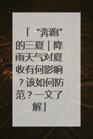 “奔跑”的三夏｜降雨天气对夏收有何影响？该如何防范？一文了解