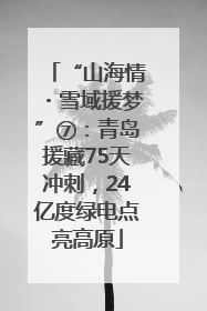 “山海情・雪域援梦”⑦：青岛援藏75天冲刺，24亿度绿电点亮高原