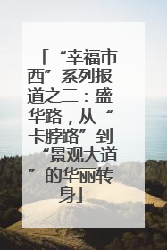 “幸福市西”系列报道之二：盛华路，从“卡脖路”到“景观大道”的华丽转身