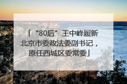 “80后”王中峰履新北京市委政法委副书记，原任西城区委常委