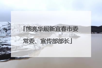 熊亮华履新宜春市委常委、宣传部部长