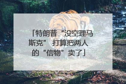 特朗普“没空理马斯克” 打算把两人的“信物”卖了
