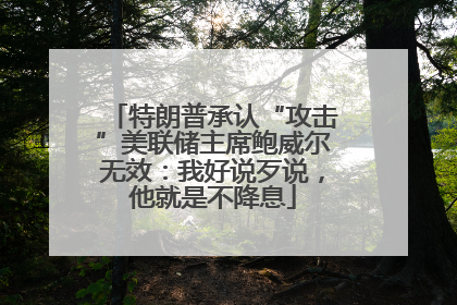 特朗普承认“攻击”美联储主席鲍威尔无效：我好说歹说，他就是不降息