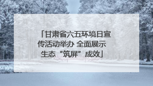 甘肃省六五环境日宣传活动举办 全面展示生态“筑屏”成效