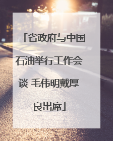 省政府与中国石油举行工作会谈 毛伟明戴厚良出席
