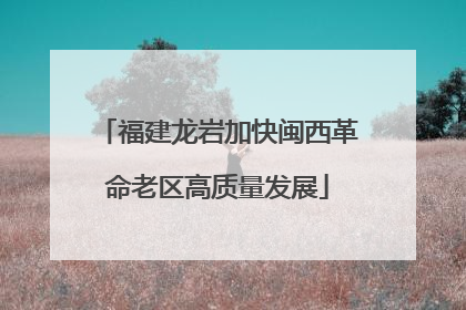 福建龙岩加快闽西革命老区高质量发展