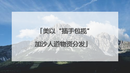 美以“插手包揽”加沙人道物资分发