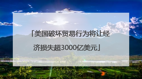 美国破坏贸易行为将让经济损失超3000亿美元