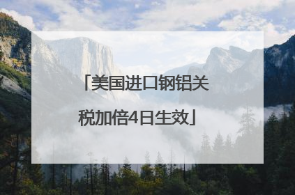 美国进口钢铝关税加倍4日生效