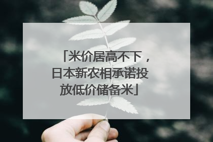 米价居高不下，日本新农相承诺投放低价储备米