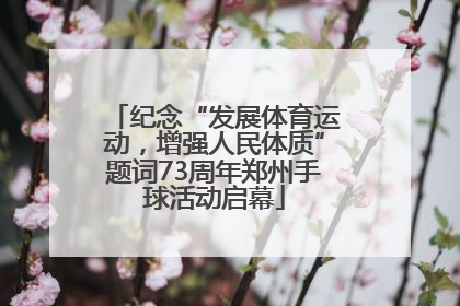 纪念“发展体育运动，增强人民体质”题词73周年郑州手球活动启幕