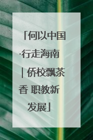 何以中国·行走海南｜侨校飘茶香 职教新发展