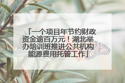 一个项目年节约财政资金逾百万元！湖北举办培训班推进公共机构能源费用托管工作