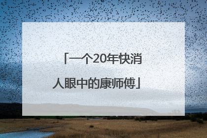 一个20年快消人眼中的康师傅