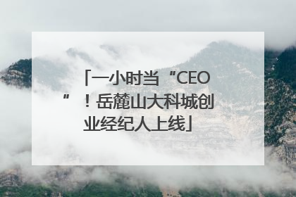 一小时当“CEO”！岳麓山大科城创业经纪人上线