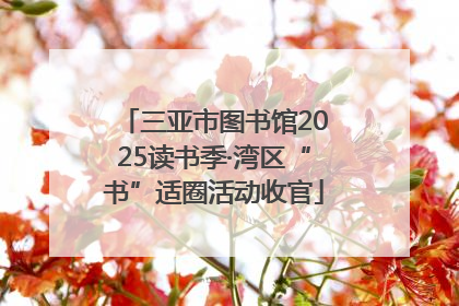 三亚市图书馆2025读书季·湾区“书”适圈活动收官
