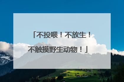 不投喂！不放生！不触摸野生动物！