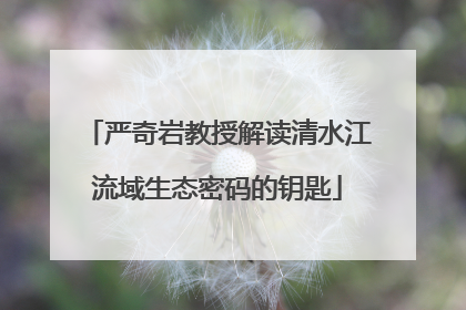 严奇岩教授解读清水江流域生态密码的钥匙