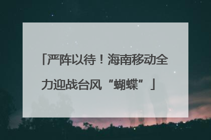 严阵以待！海南移动全力迎战台风“蝴蝶”