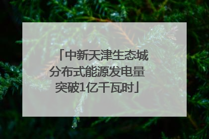 中新天津生态城分布式能源发电量突破1亿千瓦时