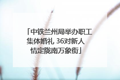 中铁兰州局举办职工集体婚礼 36对新人情定陇南万象街