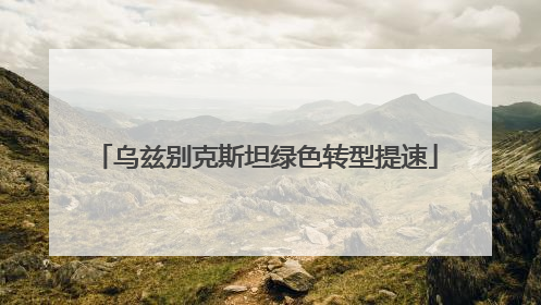 乌兹别克斯坦绿色转型提速
