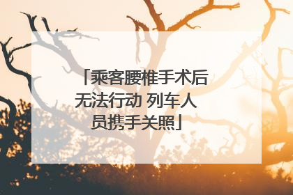 乘客腰椎手术后无法行动 列车人员携手关照