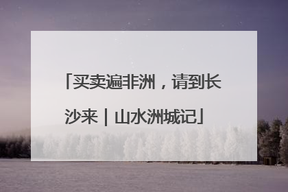 买卖遍非洲，请到长沙来｜山水洲城记