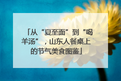 从“夏至面”到“喝羊汤”，山东人餐桌上的节气美食图鉴