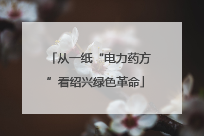 从一纸“电力药方”看绍兴绿色革命