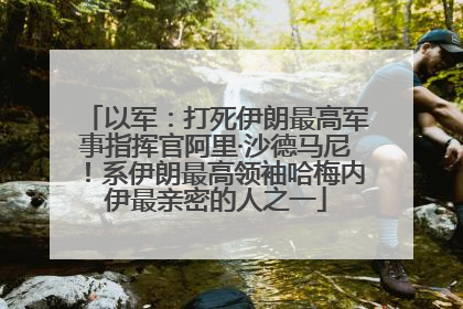 以军：打死伊朗最高军事指挥官阿里·沙德马尼！系伊朗最高领袖哈梅内伊最亲密的人之一