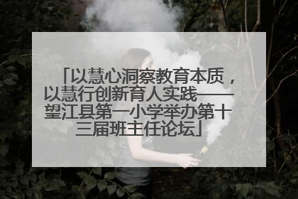 以慧心洞察教育本质，以慧行创新育人实践——望江县第一小学举办第十三届班主任论坛
