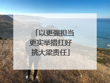 以更强担当更实举措扛好挑大梁责任