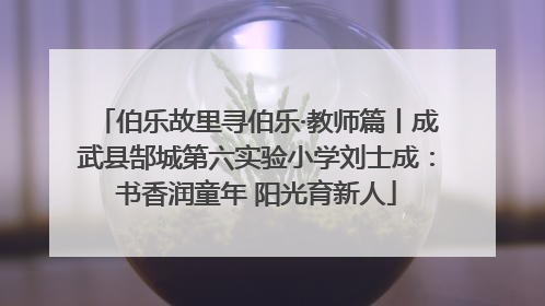 伯乐故里寻伯乐·教师篇丨成武县郜城第六实验小学刘士成：书香润童年 阳光育新人