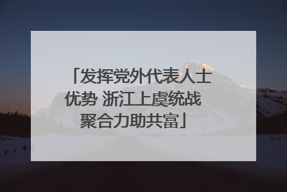 发挥党外代表人士优势 浙江上虞统战聚合力助共富