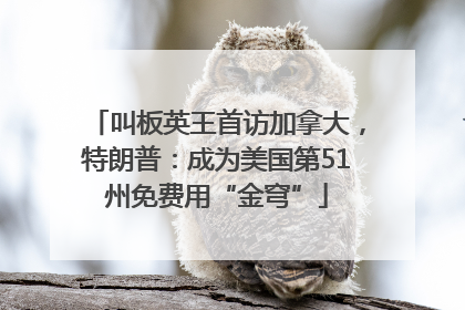 叫板英王首访加拿大，特朗普：成为美国第51州免费用“金穹”