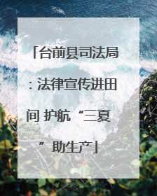 台前县司法局：法律宣传进田间 护航“三夏”助生产