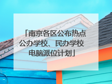 南京各区公布热点公办学校、民办学校电脑派位计划