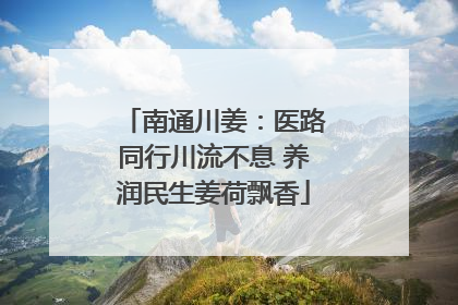 南通川姜：医路同行川流不息 养润民生姜荷飘香