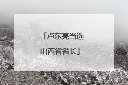 卢东亮当选山西省省长